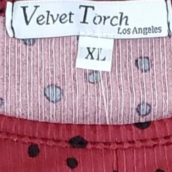 Velvet Torch Women's Burgundy Dot Keyhole Rib Knit Midi Dress SZ XL - Picture 4 of 9